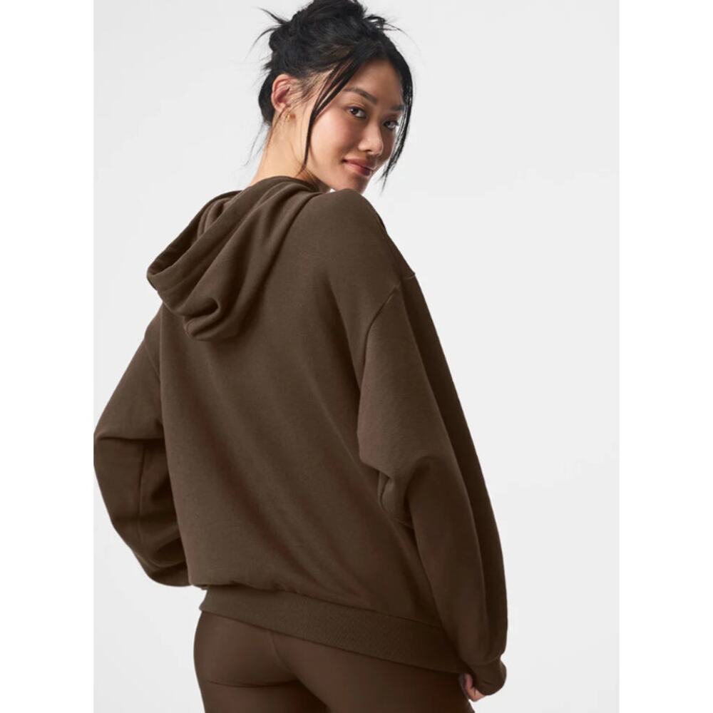 Alo Accolade Espresso Hoodie Pullover Sweater Size XXS - Picture 3 of 5